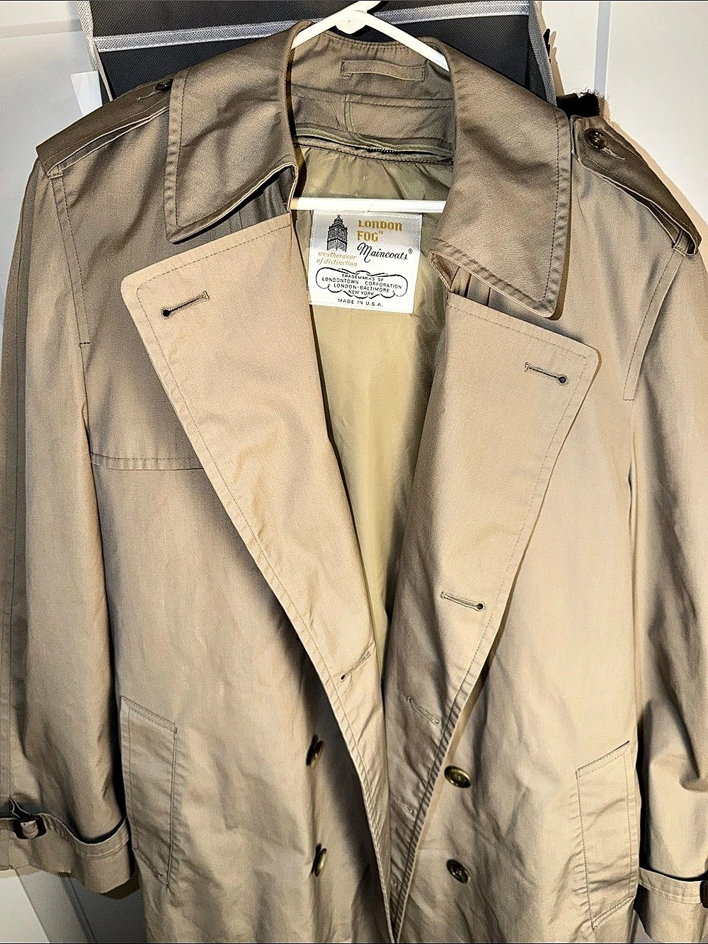 London Fog Maincoats Trench Coat Maincoats Men's Beige Trench Coat Size 42 Long